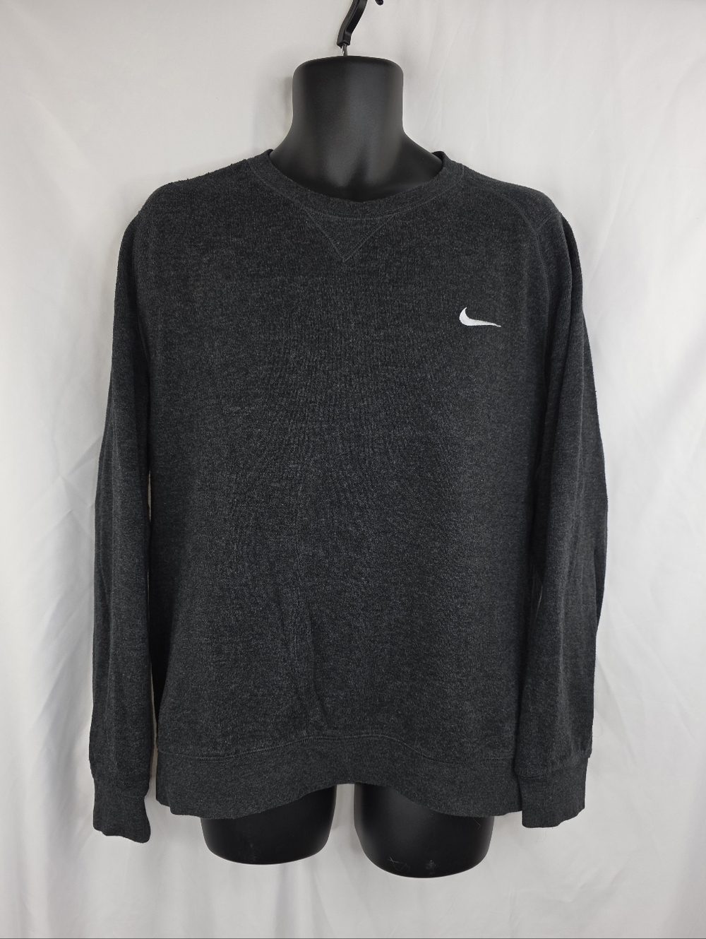 Nike Golf Men's Dark Charcoal Crewneck Sweatshirt White Swoosh Large AR-3526